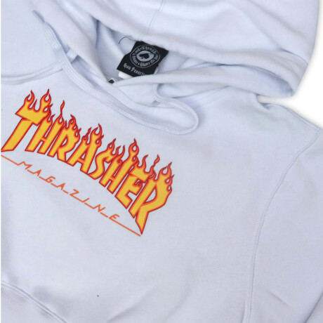 Canguro Thrasher Mujer Flame Logo - Blanco Canguro Thrasher Mujer Flame Logo - Blanco