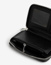 Billetera Zip Round Billetera Con Tachas - Negro