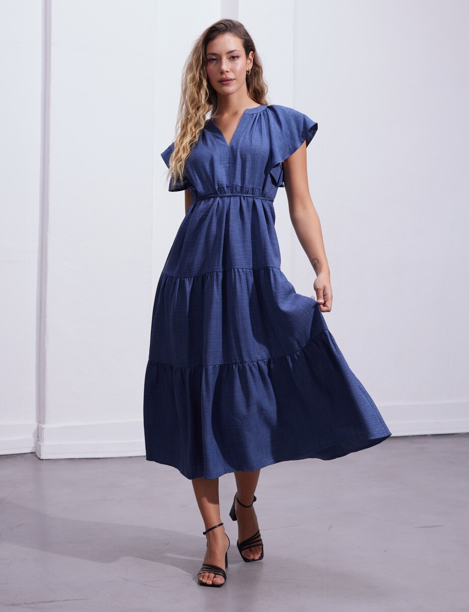 Vestido Volados - Azul 