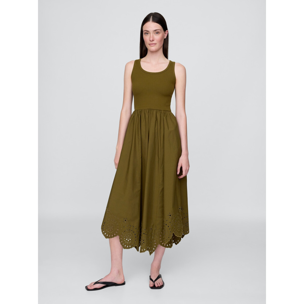 SL HANKERCHIEF HEM MIXED MEDIA - DARK OLIVE 