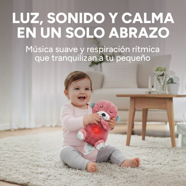 Peluche Nutria Bebé Respira Y Relaja Dormir Niño Tendencia Variante Color Rosa