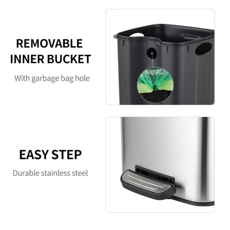 Tacho cesto de basura acero 8L Tacho cesto de basura acero 8L