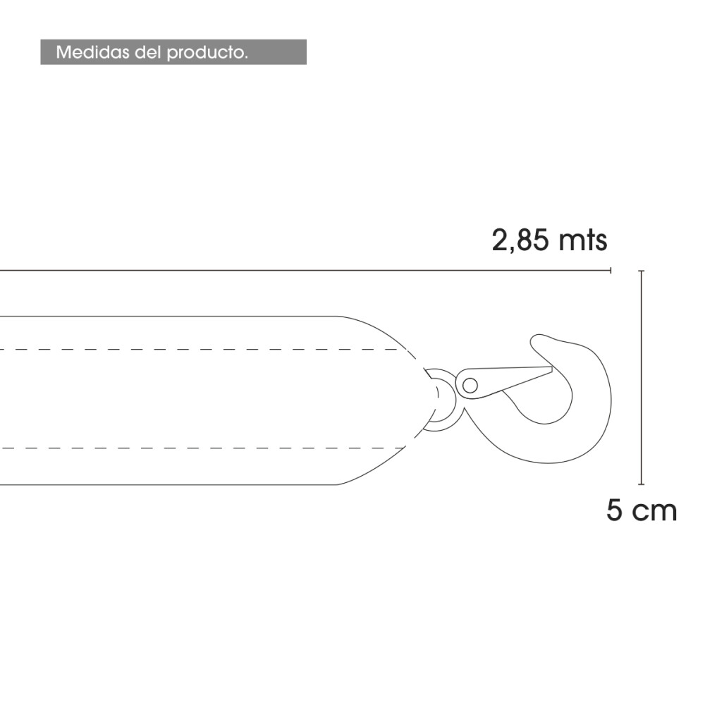 Linga Auto Soga Remolque Plana Tela 2,85 M 3000 Kg Gancho Linga Auto Soga Remolque Plana Tela 2,85 M 3000 Kg Gancho