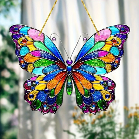 Figura Colgante Estilo Vitral Mariposa