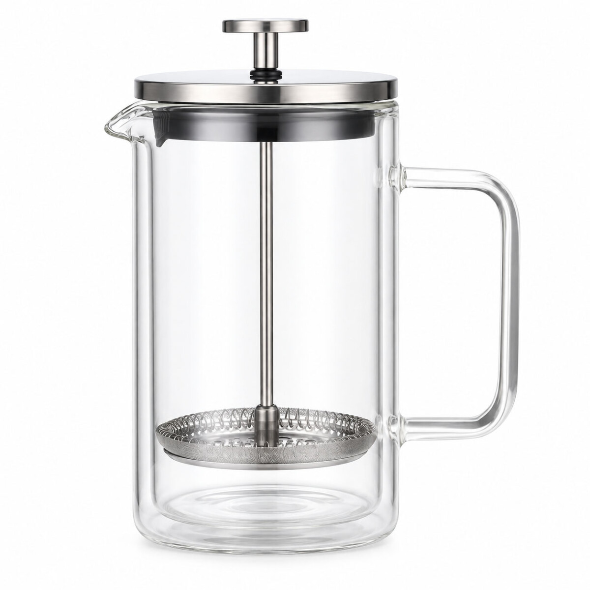 Cafetera Francesa Doble Vidrio Borosilicato 600ml Ac. Inox - Transparente 