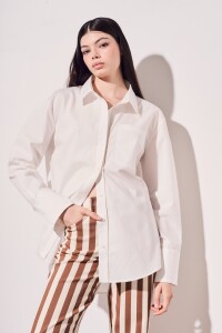 Camisa Detalle Lurex Nácar
