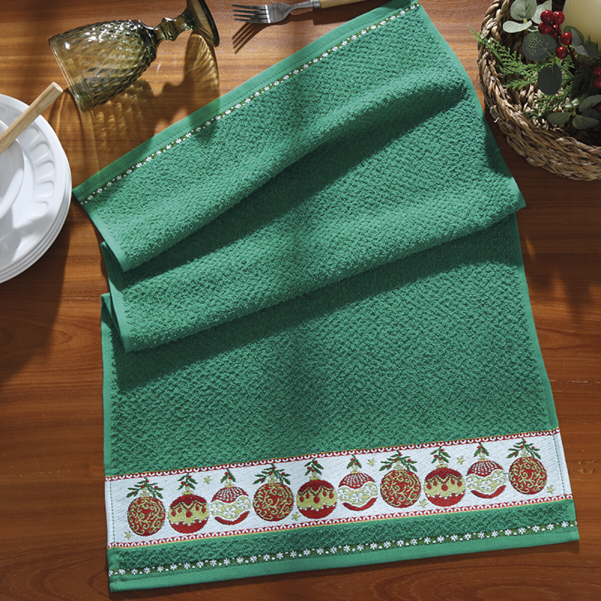 Repasador Cocina Dohler Jacquard Bord 45 cm x 70 cm - VERDE 