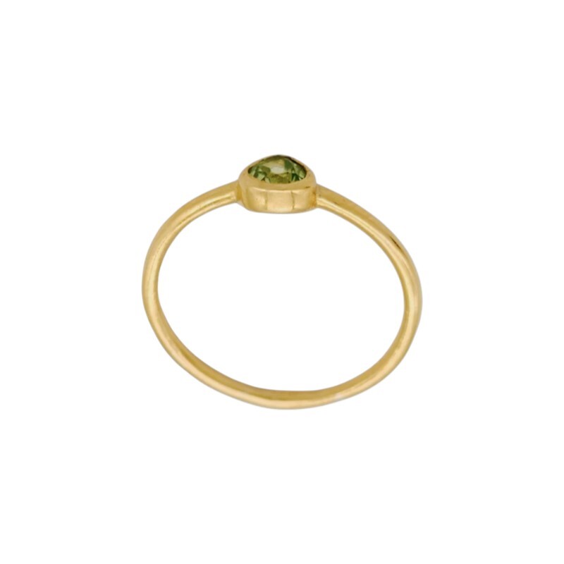 Anillo Lagrima- Plata rodinada con micra oro 18k- Piedra Peridoto-AN2005 conpiedra
