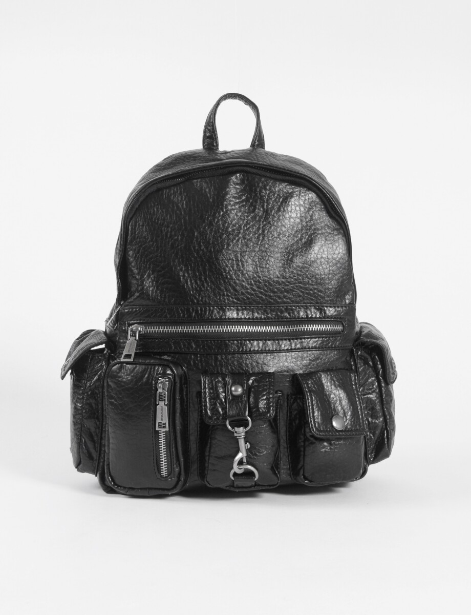 Mochila soft bolsillos - negro 