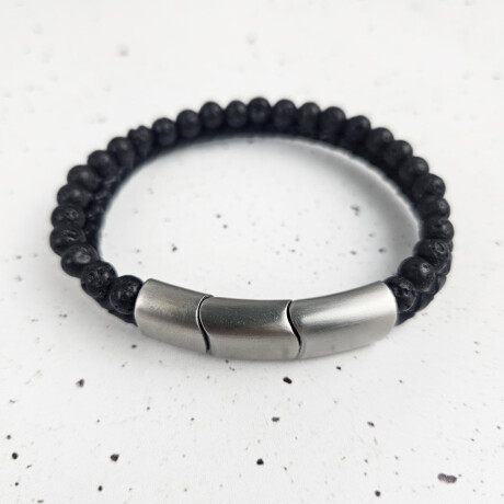 Pulsera doble con hebilla Negro