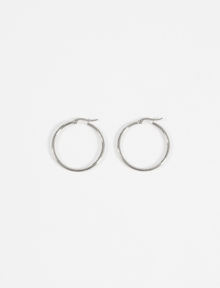 Aros acero large - plateado 