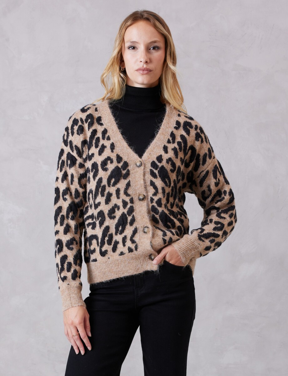 Cardigan Animal Print - Tostado/multi 