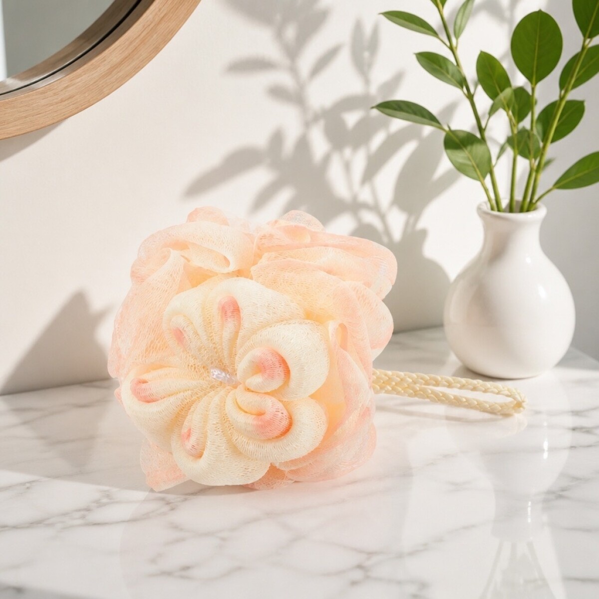 ESPONJA DE BAÑO FLOR (ROSA) 