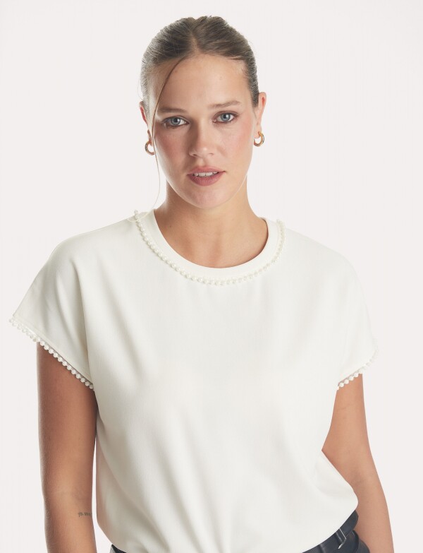 Blusa Perlas CRUDO