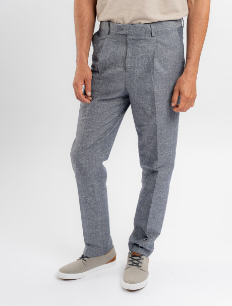 Pantalon lino azul marino