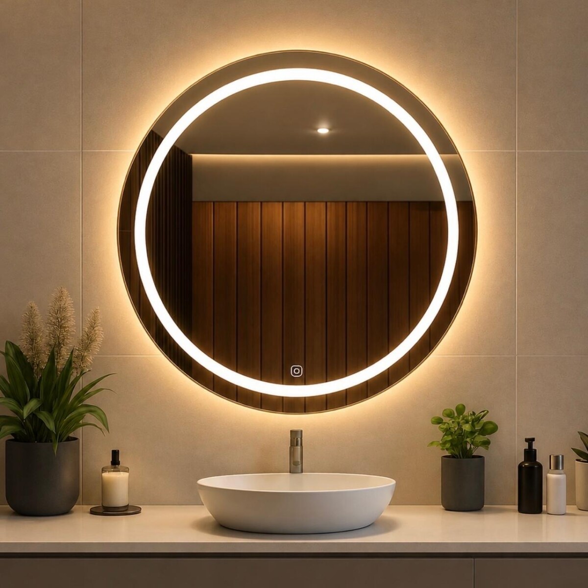 Espejo Redondo Touch LED Retroiluminado Ø60 cm 