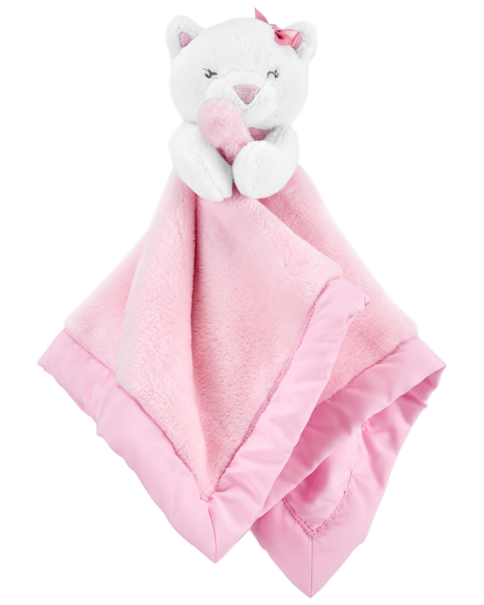 Peluche de apego, borde satén, diseño gatita Peluche de apego, borde satén, diseño gatita