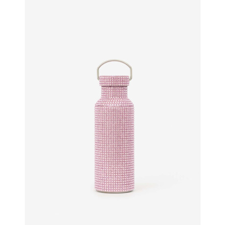 Botella Metálica Con Strass Rosa Metalizado