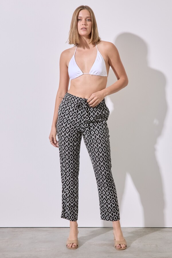 Pantalon Printed NEGRO/BLANCO