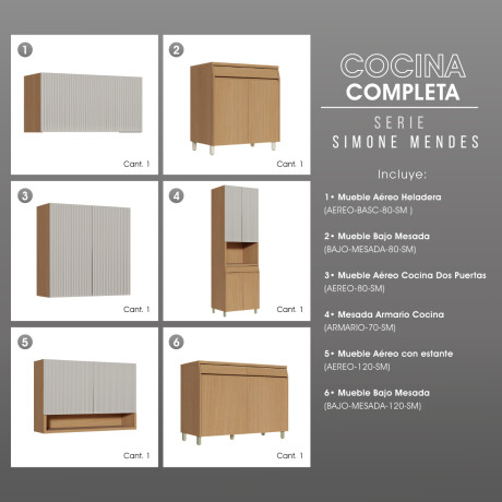 JUEGO MODULAR PARA COCINA INCLUYE AEREOS BAJO MESADA Y TORRE GAMAS DE BEIGE