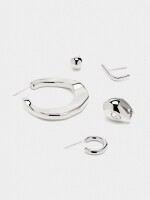 Set De Pendientes Y Aros plateado