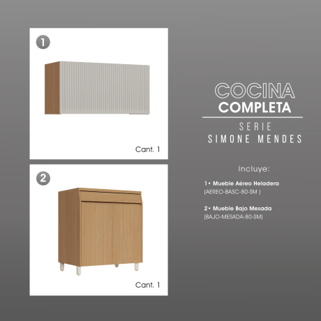 JUEGO MODULAR PARA COCINA INCLUYE AEREO Y BAJO MESADA GAMAS DE BEIGE