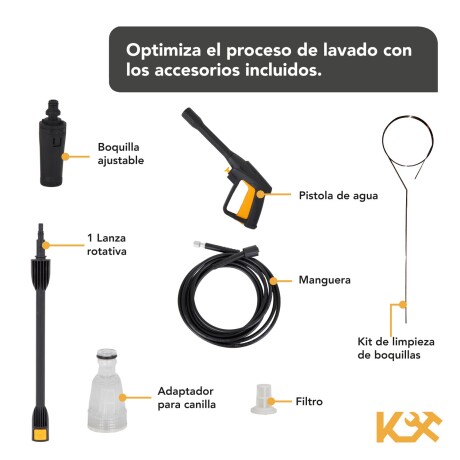Hidrolavadora Kingsman eléctrica portátil alta presión 1600w 138 bar Hidrolavadora Kingsman eléctrica portátil alta presión 1600w 138 bar