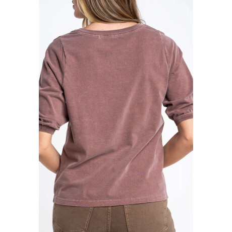 Remera Algodón Manga Globo Chocolate
