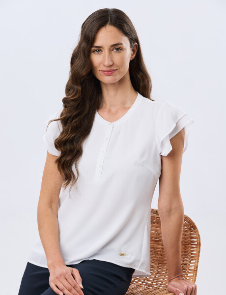 BLUSA CON VOLADOS Blanco