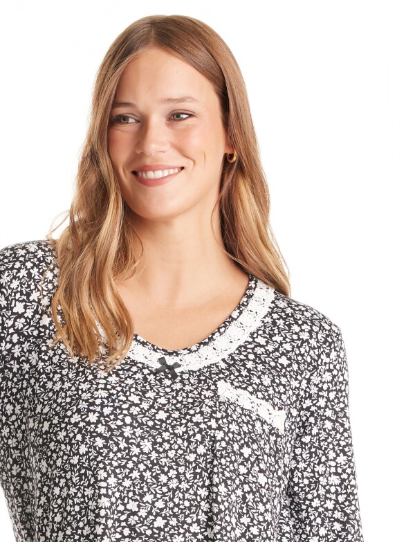 Camison Detalle Crochet NEGRO/BLANCO