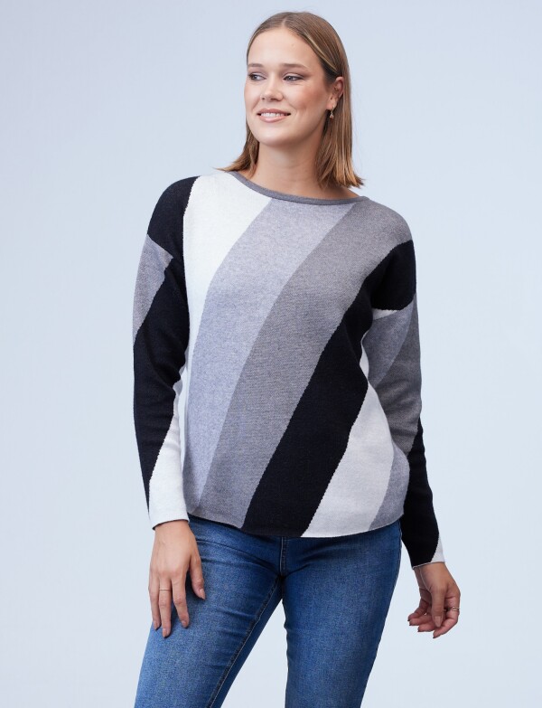 Buzo Dolman Colorblock MULTI/GRIS