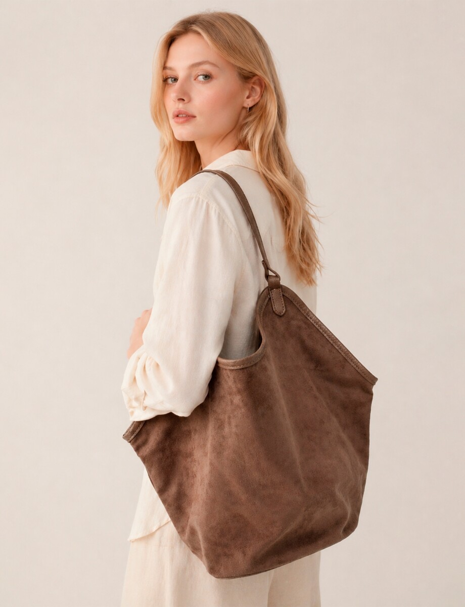 Cartera Hobo Suede - Tostado 