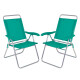 Set X 2 Sillas Altas Boreal 4 Posciones Aluminio VERDE