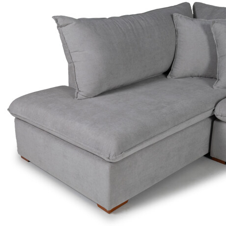 Rinconera Atualitta - Tela Microfibra - Chaise Izquierdo TC1009 (Plata)