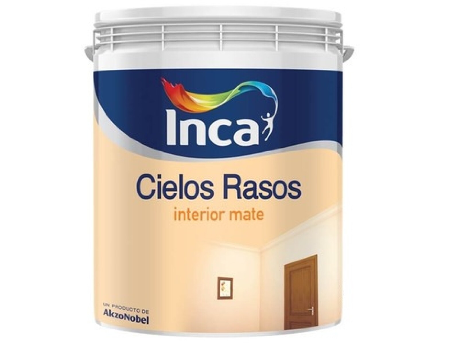 Pintura para Cielorraso Lata Amarilla Blanco 4L Inca 