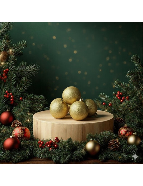 ESFERA CLEAR BEADS 8CM X 3 UNIDADES ORO ESFERA CLEAR BEADS 8CM X 3 UNIDADES ORO