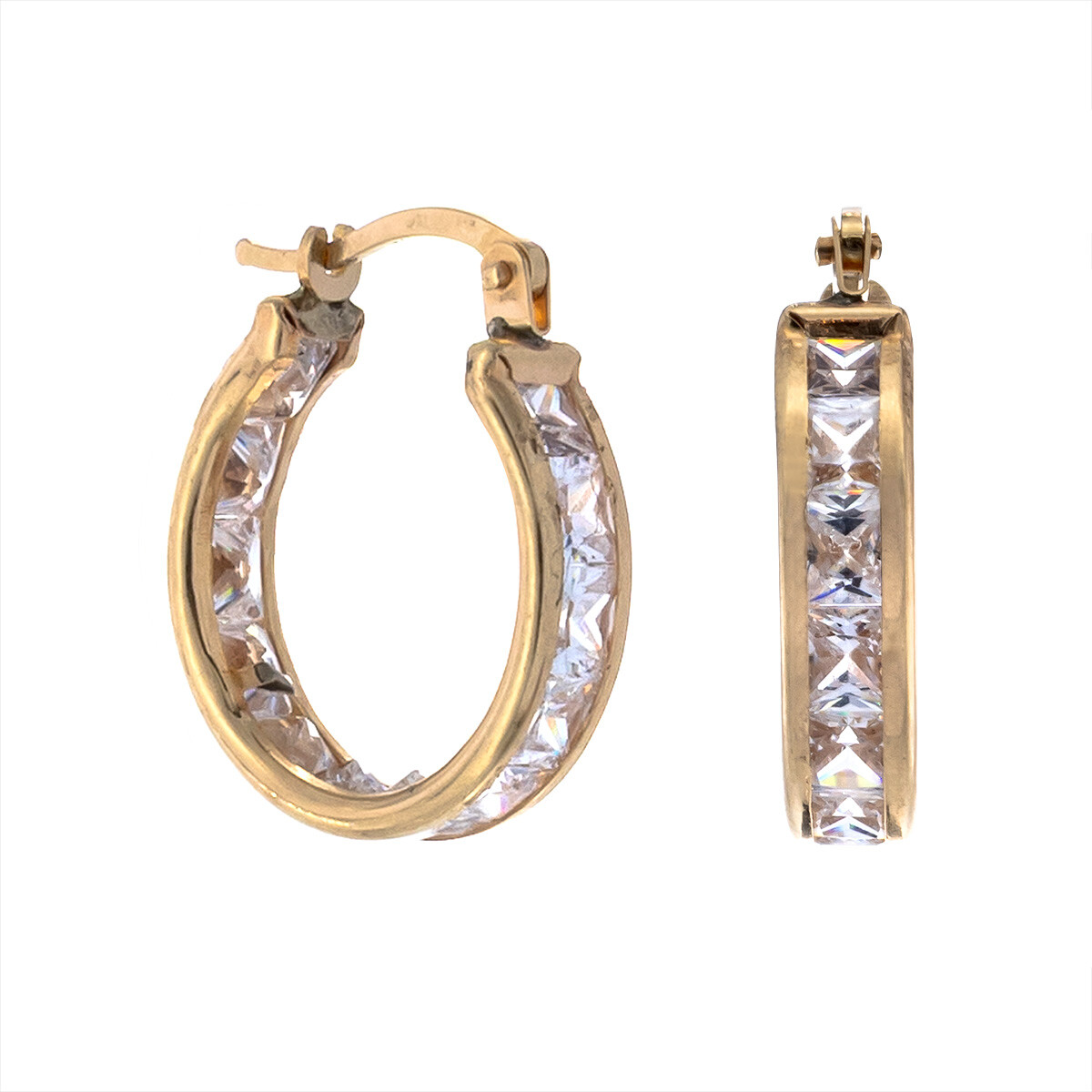 Aros de oro de 10 ktes y circonias 