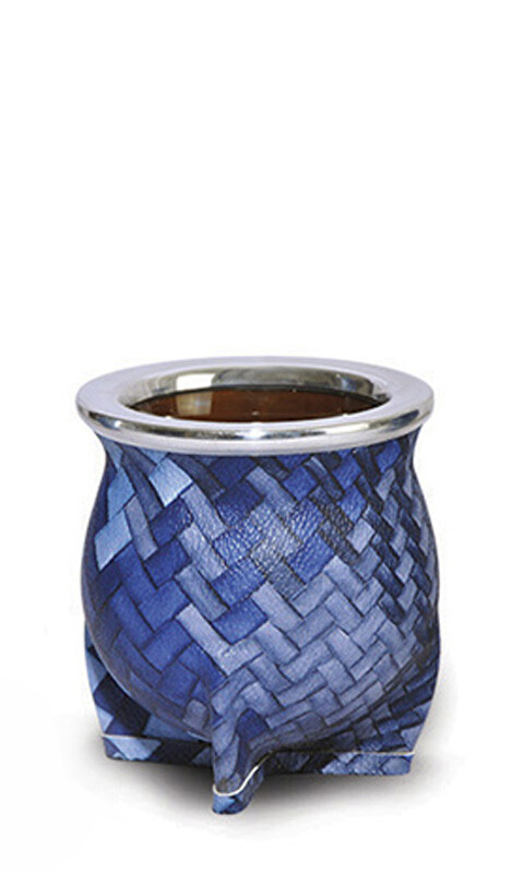 MATE DE CERÁMICA CHICO DELTA TRENZADO AZUL