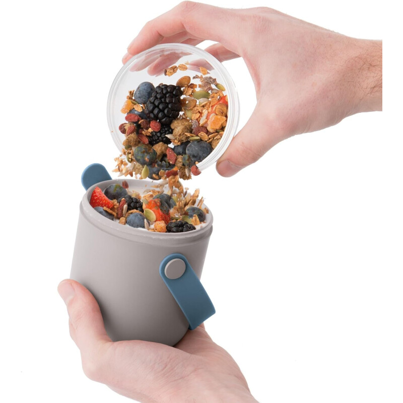 Tupper para Yogurt Hermético con Compartimientos para Cereales y Frutas Tupper para Yogurt Hermético con Compartimientos para Cereales y Frutas