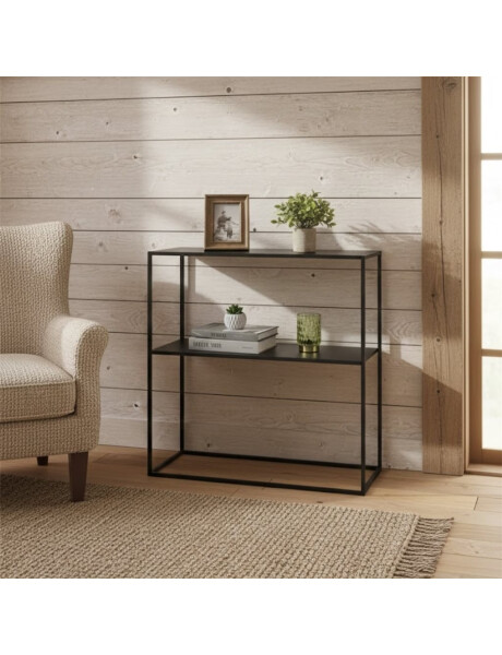 CONSOLA 2 NIVELES 78X27X78CM METAL NEGRO CONSOLA 2 NIVELES 78X27X78CM METAL NEGRO
