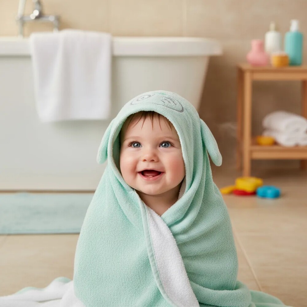 Toalla KIKKABOO elefante verde agua