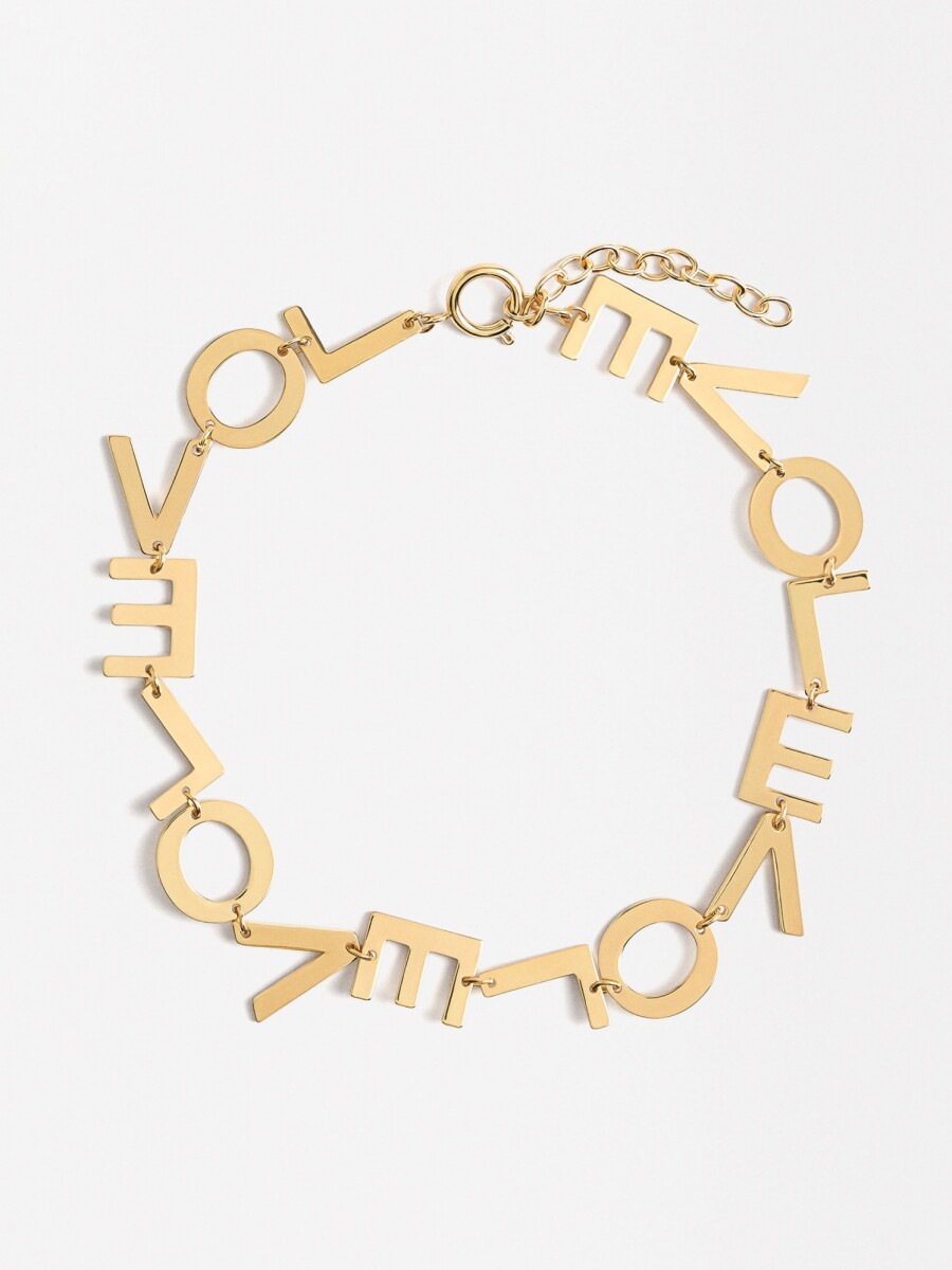 Collar Corto Love dorado