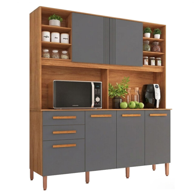 KIT DE COCINA ALACENA ARMARIO APARADOR COMPACTA 6 PUERTAS 2 CAJONES KIT DE COCINA ALACENA ARMARIO APARADOR COMPACTA 6 PUERTAS 2 CAJONES