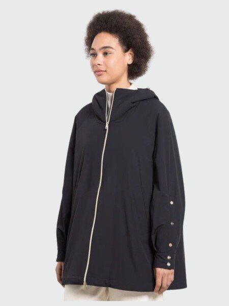 Herno-Chaqueta impermeable con capucha integrada ajustable Negro