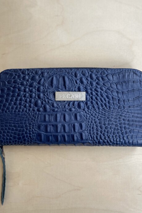 Billetera Roma Crocco Azul