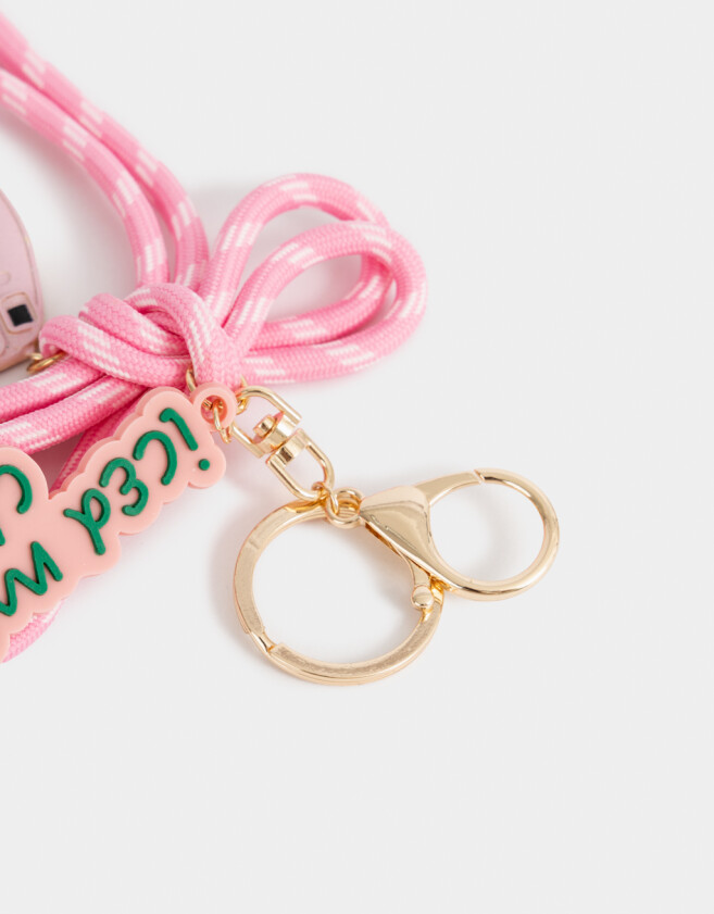 Llavero Metal Llavero Y Charm De Moño "matcha Girly" - Combinacion Multicolor