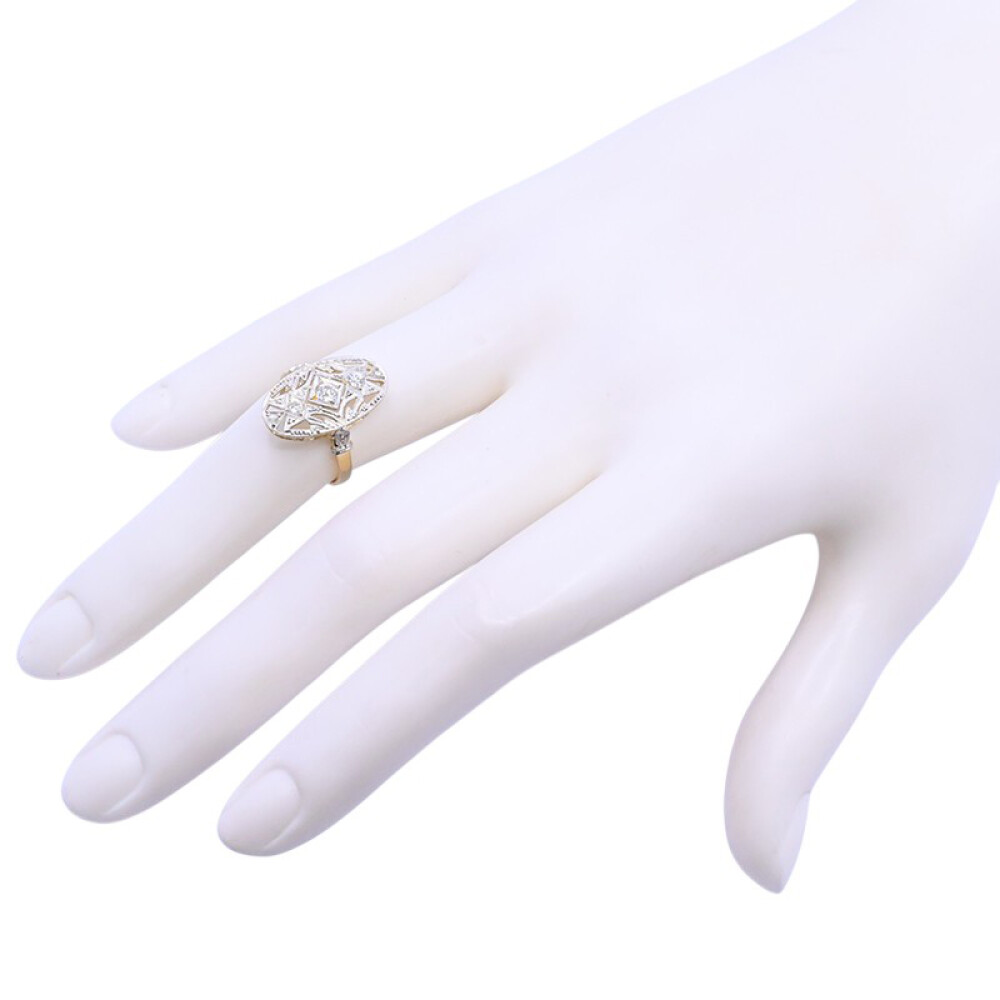 Anillo oro 18 k 2 tonos brillantes y diamantes. Anillo oro 18 k 2 tonos brillantes y diamantes.