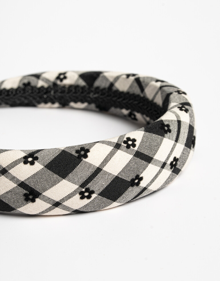 Vinchas Rígidas Estampados Vincha Semi Puffy Cuadrillé - Estampado Geometrico