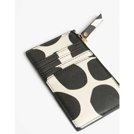 Tarjetero Con Cierre Estampado Lunares