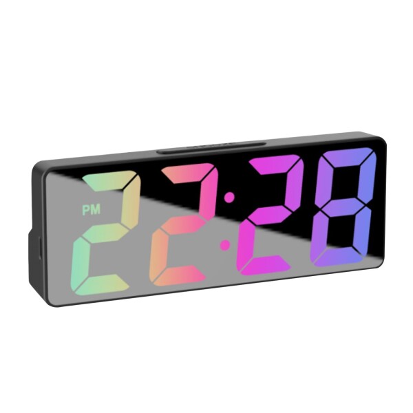 Reloj Despertador Digital Led Temperatura Usb Pilas Alarma Color Variante Negro